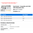 thumbnail image 2 of Head Gasket - Compatible with 2000 - 2003 Oldsmobile Alero 2001 2002, 2 of 2