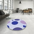 thumbnail image 4 of Ahgly Company Machine Washable Indoor Square Transitional Royal Blue Area Rugs, 7' Square, 4 of 7