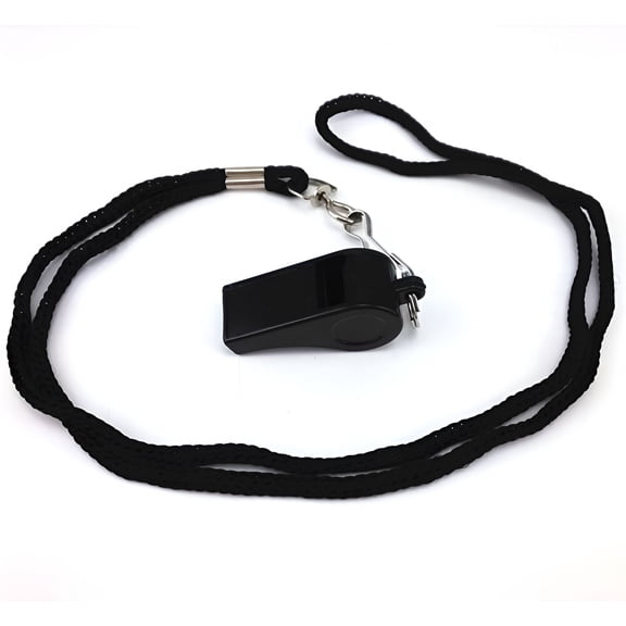 BESTSKY 2026 New 24Pcs Plastic Loud Whistles for Emergency Referee Training Sports with Lanyard Whistles (Black)