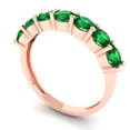 thumbnail image 2 of 1.19 ctw Wedding Band for Women - 18K Rose Gold Simulated Emerald Stackable Eternity Ring, 2 of 6