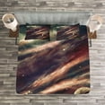 thumbnail image 3 of Ambesonne Outer Space Quilted Bedspread Set 3 Pcs, Nebula Planet Cloud, King Size, Dried Rose Ivory, 3 of 3