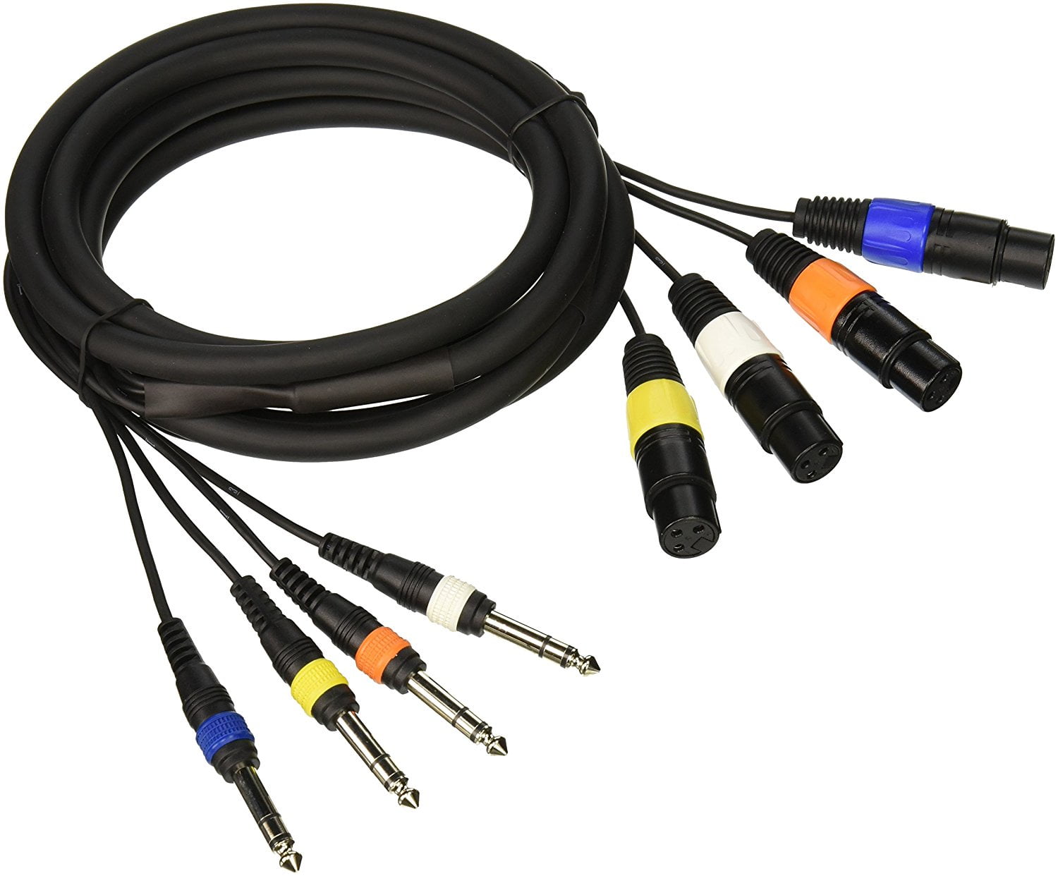 108761 10Feet 4Channel TRS MaleInch XLR Female Snake Cable, Make your XLRInch 1/4" balanced