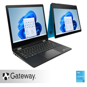 Gateway  11.6" Touchscreen 2-in-1s Laptop, Intel Celeron N4020, 4GB RAM, 64GB HD, Windows 10 Home, Black, GWTC116-2BK