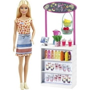 Barbie Fashion Doll & Smoothie Bar Playset with Fruit & Blender Accessories, Blonde Hair