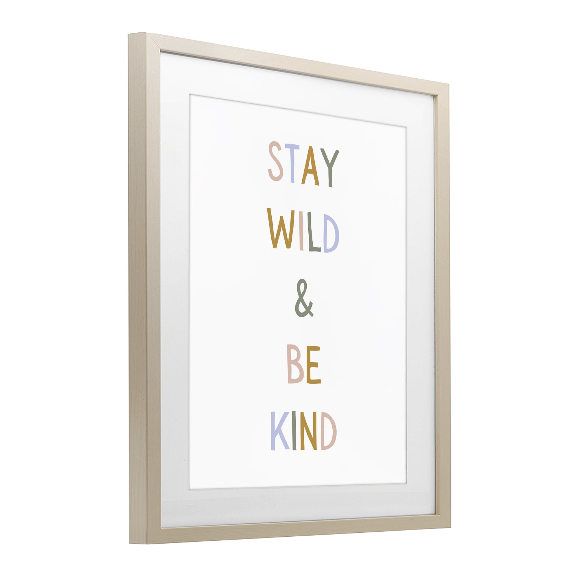 Stupell Industries Stay Wild Be Kind Birch Framed Print Under Glass, design by Katie Griggs