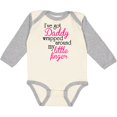 thumbnail image 3 of Inktastic I've Got Daddy Wrapped Around My Little Finger Girls Long Sleeve Baby Bodysuit, 3 of 5