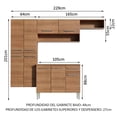 thumbnail image 3 of Cocina Integral Completa Modular Madesa Emilly Fit 229 MM 03, 3 of 10
