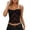 Black, variant on Women's Solid Color Thin Strap Fashion Lace Halter Top Bustier Design Casual Going Out Cropped Camisole and Fashion Sleeveless Top Black,M