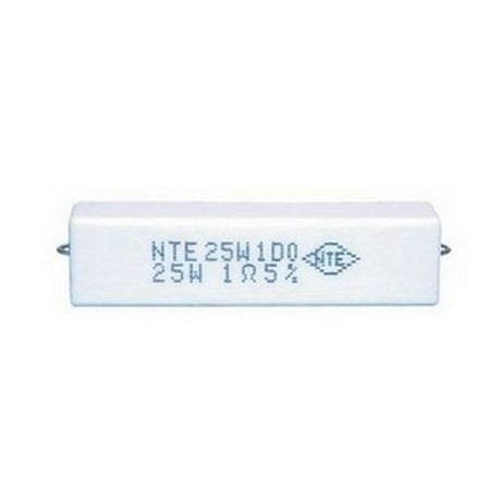 Ohm 25 Watt Wirewound Resistor - NTE Electronics 25W1D0 1 Ohms 25 Watt Wirewound Resistor 2 Pack