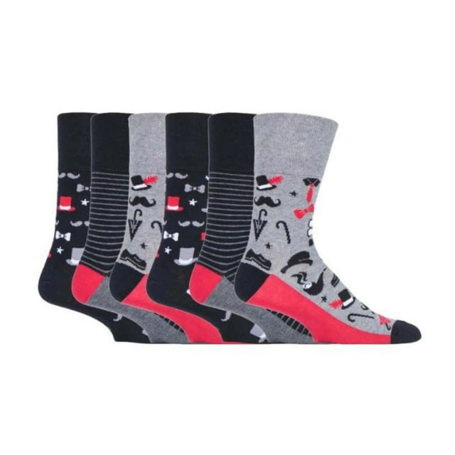 Gentle Grip - 6 Pairs Mens Gentle Grip Non Elastic Socks