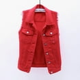 thumbnail image 2 of Sleeveless Cardigan for Women Solid Color Denim Shirt Vest Loose Denim Jacket Tops, 2 of 7