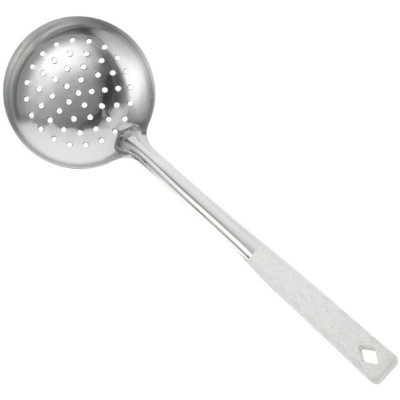 Stainless Steel Skimmer with Ergonomic Handle for Kitchen Use at Home in Silver Color