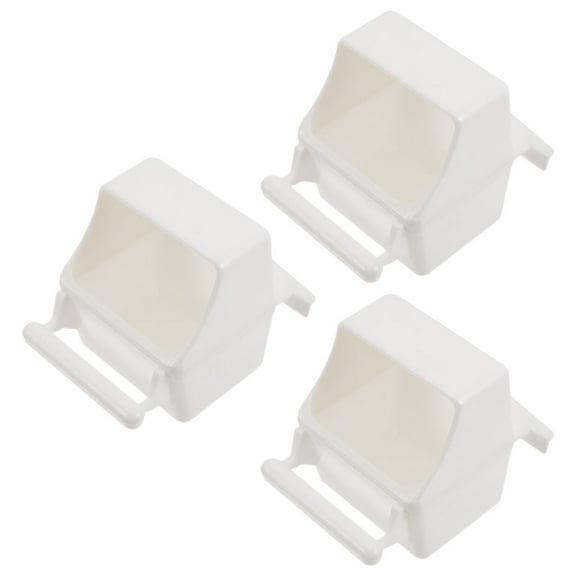 LOLIPPYY 3pcs Bird Cage Food Holder White Plastic Prevent Spillage Tool