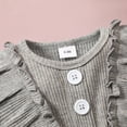 thumbnail image 5 of Odeerbi Baby Bodysuit Layette Onesies for Toddler Kids Girls Summer Cute Solid Color Ruffle Cotton Outfit Romper Jumpsuit Gray, 5 of 8