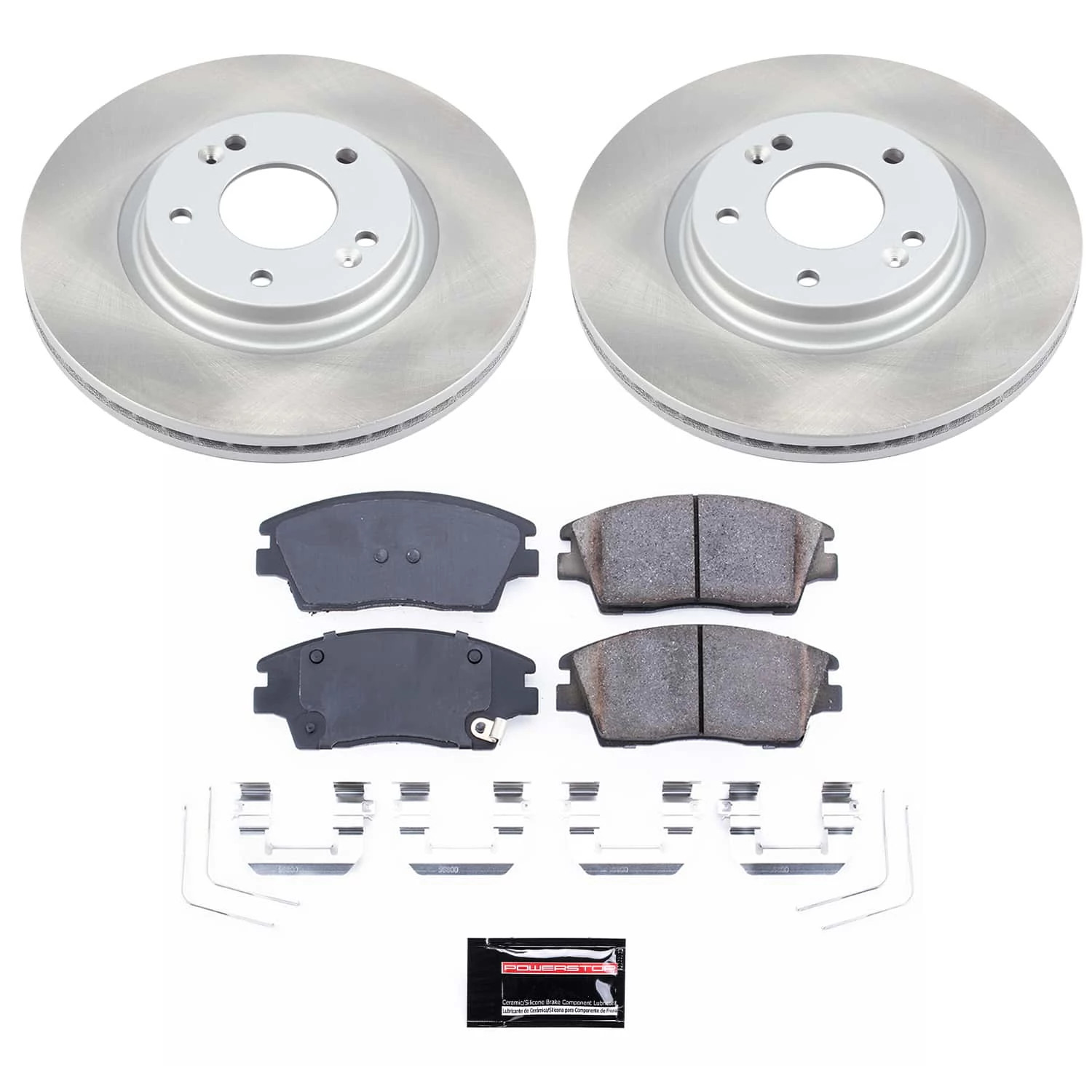 PowerStop Front Semi-Coated Rotor and Low-Dust Ceramic Brake Pad Kit SC7355
