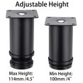 thumbnail image 4 of OwnMy 4 patas de muebles de acero inoxidable de 4 pulgadas, patas de gabinete de metal, patas de repuesto de muebles de metal redondas ajustables, patas de esquina, extensores de patas de mesa resiste, 4 of 5