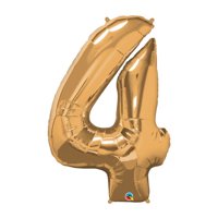 41" Number 4 Gold Balloon