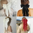 thumbnail image 3 of JIAYUEZHAO3Pcs Big Bow Hair Barrettes,White, Black,Red Silky Satin Large Bows Hair Clip Oversized Hair Ribbons Long Tail Big Bows Hair Accessories,7.08*14.7inch, 3 of 10