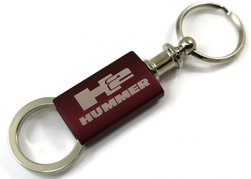 Hummer H2 Burgundy Anodized Aluminum Valet Key Chain