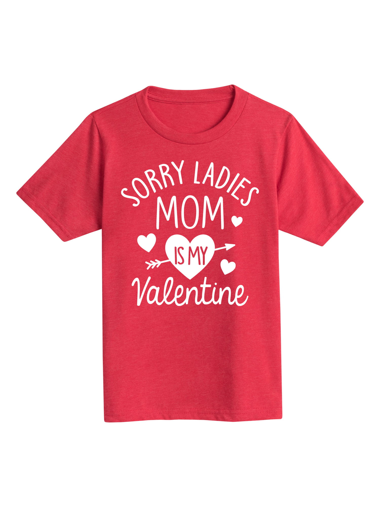 Boys Valentines Day Shirt Sorry Ladies My Mom Is My Valentine Red Shirt Black White Toddler Cute Funny 