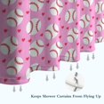thumbnail image 6 of Pink Baseballs Pattern Shower Curtain 72"x84" ,Bathroom Decorative Shower Curtains Set with 12 Hooks,Modern Waterproof Washable Shower Curtain, 6 of 6
