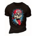 thumbnail image 6 of Men'S Limp Bizkit Skull Graphic T-Shirt - Black Crew Neck Tee With Red Hat Skull, Soft Breathable Cotton Shirt For Concerts, Festivals, Everyday, 6 of 10