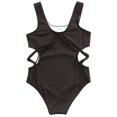 thumbnail image 3 of Grblisyd Girls Swimsuit Crew Neck Solid Color One Piece Swimwear Cut-Out Bathing Suit for Girls 10-12Y, 3 of 5
