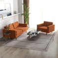 thumbnail image 4 of Tery 2-Piece Modern Living Room Velvet Loveseat and Lounge Chair Set in Orange, 4 of 4