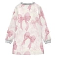 thumbnail image 6 of Girls' long-sleeved dress Bow Knot Pink Girls' A-line dress with ribbed cuffs Soft and comfortable, 6 of 6