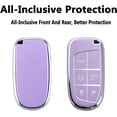 thumbnail image 3 of Key Fob Cover Compatible with Jeep Grand Cherokee Compass Cherokee Renegade Keychain Case Holder Protector,Purple-single Set, 3 of 6