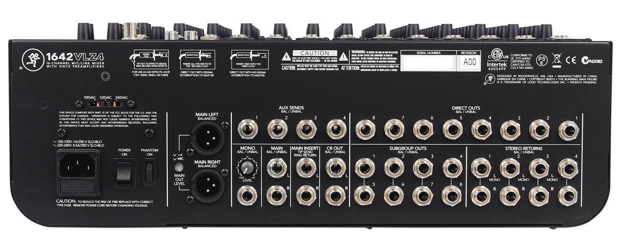 Mackie 1642VLZ4 16-channel Mixer+D I Box+In-Ear Monitors+(3) Mics+Headphones