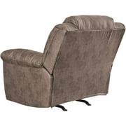 Ashley Furniture Stoneland Power Rocker Recliner, Faux Leather, Adjustable Position, Chocolate