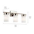 thumbnail image 3 of 3 Light Vanity Light in Art Deco Style-10 inches Tall and 24 inches Wide-Polished Nickel Finish Bailey Street Home 147-Bel-4436068, 3 of 10