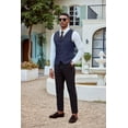 thumbnail image 4 of COOFANDY Black Vests Men Slim Fit Waistcoat Vest Notch Lapel Dressy Suit Vests, 4 of 6
