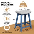 thumbnail image 2 of MUCHENGHY Set of 2 Outdoor Bar Stools 24" with Cushions, HDPE Patio Saddle Seats, Navy, 2 of 8