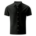 thumbnail image 3 of Wrtxtat Men's Muscle Fit Dress Hawaiian Shirt Short Sleeve Button Down Athletic Shirts with Pocket Trendy Holiday Beach Vacation Tees Tops Black XXL, 3 of 8
