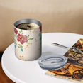 thumbnail image 3 of 12oz Coffee Tumblers Pioneer Flower Floral Print Pattern Stainless Steel Vacuum Insulated Travel Tumbler Coffee Cups Mug with Lid and Straw with Cleaning Brush for Cold & Hot Drinks, 3 of 5