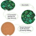 thumbnail image 2 of Coolnut Car Coaster 2 Pack, St. Patrick's Day Shamrock Absorbent Ceramic Cup Holder Coaster with Fingertip Grip for Car Van Wheels Boats Trucks Home Decor, 2 of 6