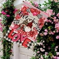 thumbnail image 5 of Valentine''s Day Love Sweet Love Gnome Large Decorative House Flag, Red Pink Heart Buffalo Plaid Check Yard Garden Outside Decor, Farmhouse Outdoor Home Burlap Decoration Double Sided 28 x 40, 5 of 5