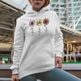 thumbnail image 2 of Faith, Hope, Love with Retro Sunflowers & Butterflies Art Merch Gift, White Hooded Sweatshirt or Hoodie, Small, 2 of 5