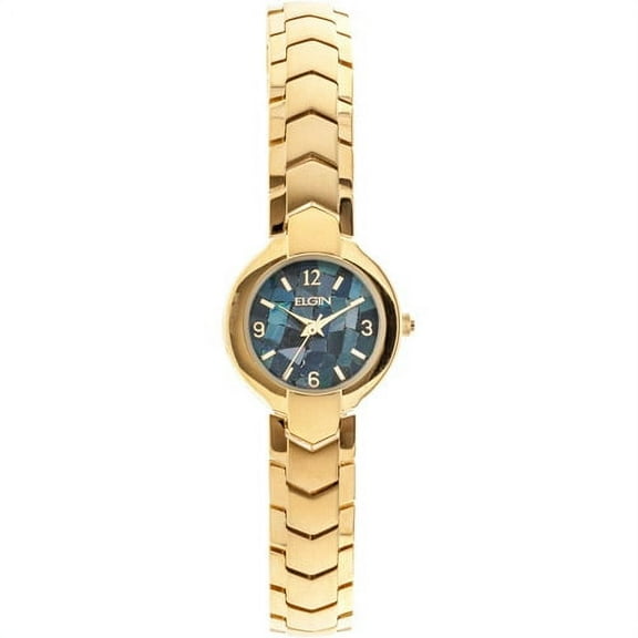 Elgin Adult Female Opal Dial Watch, Gold (EG9121)