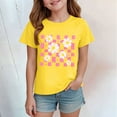 thumbnail image 2 of Gubotare Preppy Girls Clothes Girls Summer T Shirt Trendy Graphic Short Sleeve Concert Tee Country Music T Shirt for Kids (Yellow,Size 5-6 Years), 2 of 4
