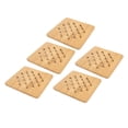 thumbnail image 2 of Salvamanteles De Bambú, Varios Usos, 5 Almohadillas Calientes Antideslizantes De Bambú Fáciles De Limpiar Para La Cocina ANGGREK Cuadrado 15CM, 2 of 8