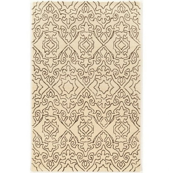 Riverbay Furniture 2' x 3' Hand Tufted Rug in Ivory and Charcoal