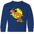 thumbnail image 3 of Inktastic Roaring Tyrannosaurus Rex Witch on Halloween Long Sleeve Youth T-Shirt, 3 of 5