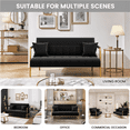 thumbnail image 6 of Renwick 56.5" W Upholstered Sofa Couch with Gold Tone Metal Arms and Legs, Black, 6 of 11