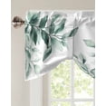 thumbnail image 3 of Tie Up Valance Curtain for Kitchen,Green Leaves Summer Tropical Plants Rod Pocket Short Curtains Adjustable Tie-Up Shade Valances,Foliage Botanical on White Window Treatment for Bathroom Living Room, 3 of 8