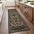 thumbnail image 4 of Garvee 2'x6' Modern Snake Printed Runner Rug Washable Kitchen Rug, Forest Low Pile Stain Resistant Rug Non Slip Carpet for Bedroom Laundry Room Entryway, Dark Gray, 4 of 6