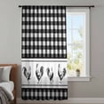 thumbnail image 3 of Farmhouse Black Plaid Sheer Curtains 63 Inches Long, Vintage Country Cock Checkered Light Filering Curtains, Breathable Simi Curtain Privacy Drapes for Living Room Bedroom Window Treatment, 3 of 9