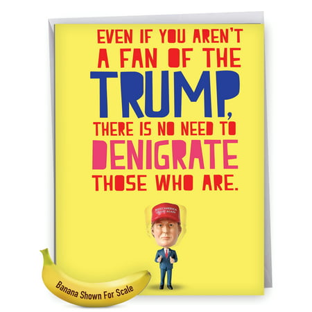J4245BDGC Jumbo Birthday Card: 'Trump Fan' 0 Greeting Card with Envelope by The Best Card (Best Fan Company In The World)